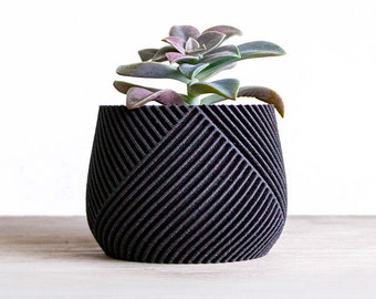 Maceta, Maceta Suculenta, Maceta, Macetas Vivero, Decoración Hogar, Idea Regalo, Portalápices, modelo CANCUN NEGRO ÉBANO