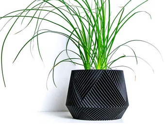 Black Plant Pot | Indoor Planter | Original Cache Pot | Plant Lover Gift | Wood Succulent Planter