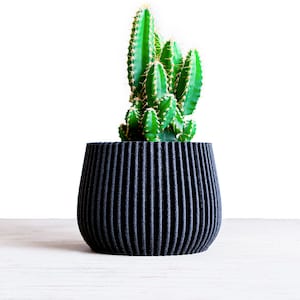Amazing Black Wood Plant Pot | Succulent Plant Stand | Wood Cache Pot | Wood desk planter