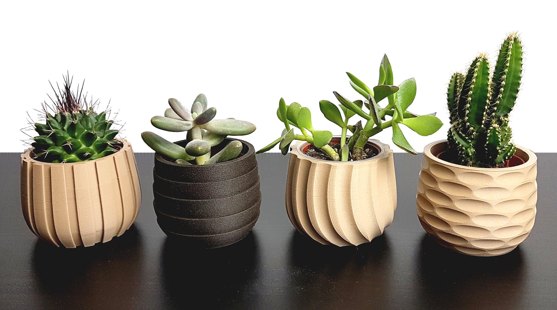 SET Succulent Planter , 4 Planter Pots for Succulent and Cactus, Indoor ...