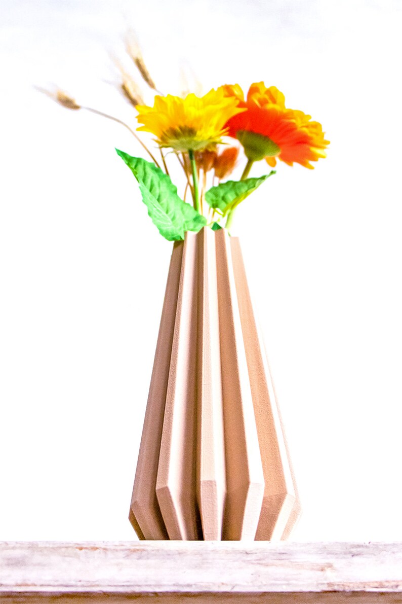 Cool Origami Vase Wooden Vase 3D Printed Vase Wood Etsy
