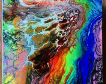 Dragon Skin- Acrylic Fluid Art Painting