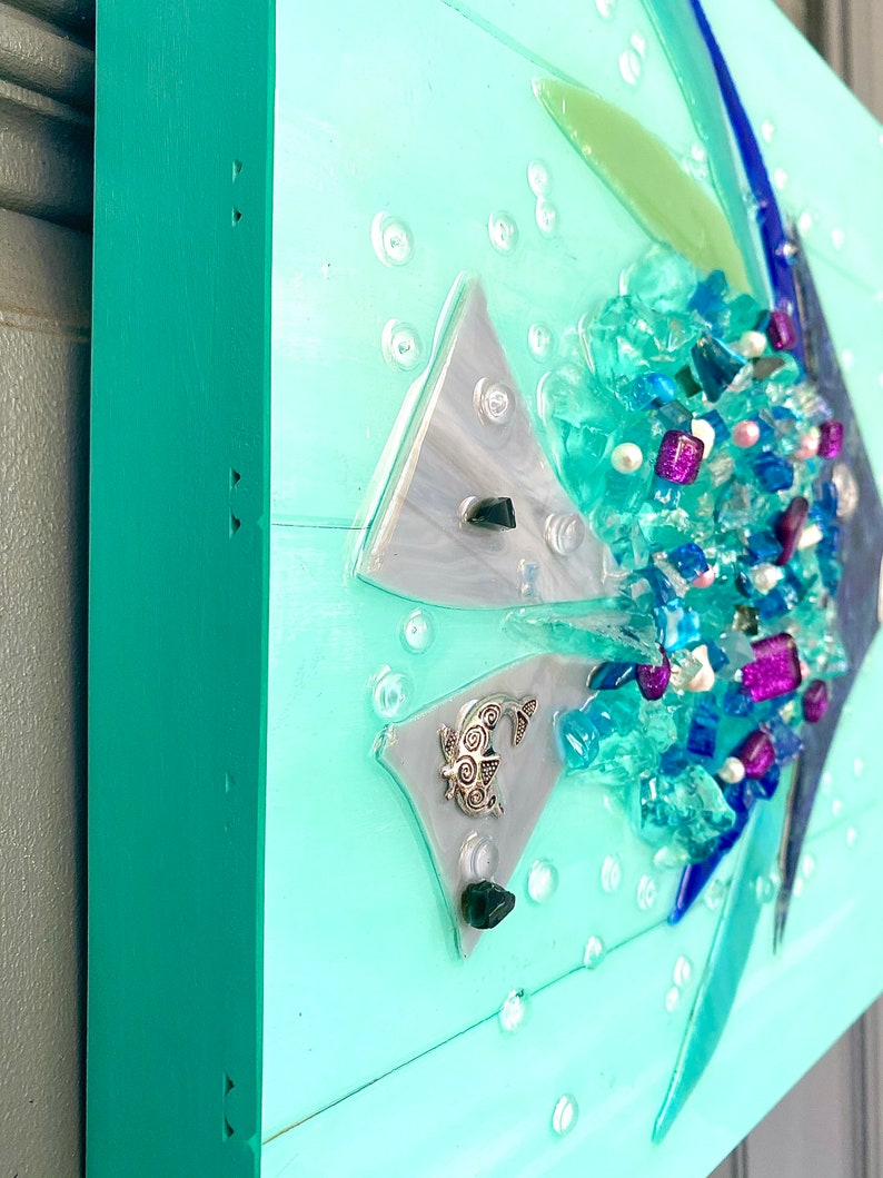Glass Rainbow Fish Outdoor Art