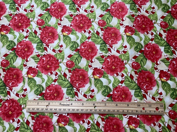 Wilmington Prints Sold in 12 Yard Increments Christmas in the Wildwood Cardinal Flowers