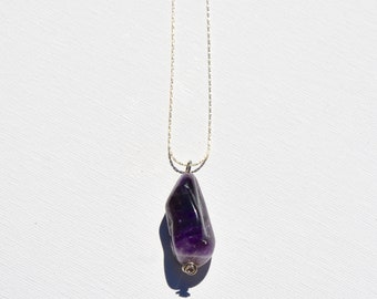 Amethyst crystal pendant necklace