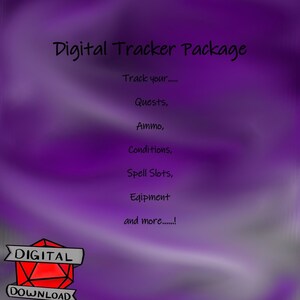 Digital Package of D&D Trackers, DND gifts for Players, DND Gifts for DM, Dungeons and Dragons Gifts,