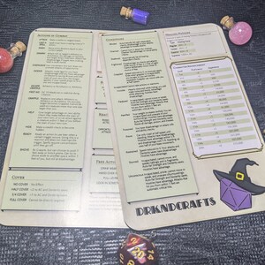 Hoja de personaje de referencia rápida de D&D, regalos de mazmorras y dragones, pantalla DnD Dungeon Master DM, regalos D y D para jugadores, accesorios DnD imagen 1