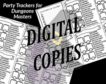 D&D Party Trackers for Dungeon Masters, Dungeons and Dragons Gifts for DM, DnD Character Sheet, DnD Accessories