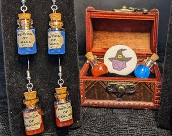 D&D Potion Earrings, Dungeons and Dragons Gift, Gamer Earrings, Nerdy Gifts for Dungeon Master, DnD Earrings, DND Accessories, Weird Earring