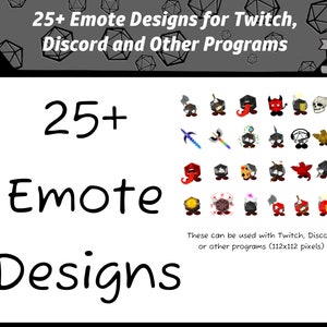 D&D Emotes for Twitch or Discord, DnD Emotes for players or Dungeon Masters, D and D emotes for Discord Servers, Dnd Accessories
