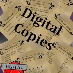 D&D Deluxe 5e Reference Card Set PDF, Dungeons and Dragons Accessories for Players, DnD Character Sheet, DnD Accessories, DnD Download