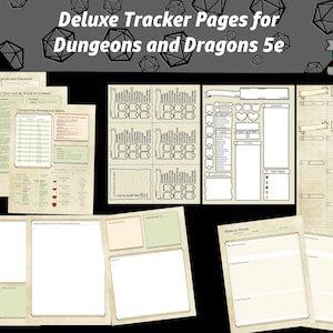Dungeons and Dragons Campaign Journal Deluxe, D&D Campaign Diary RPG, DND Journal Digital, DnD Digital Download, 5e Character Sheet PDF