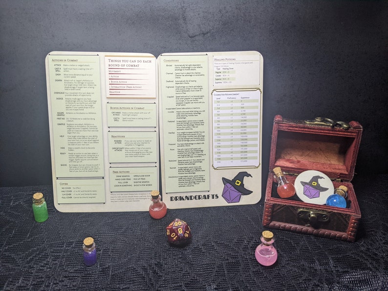 D&D Quick Reference Character Sheet, Dungeons and Dragons Gifts, DnD Dungeon Master DM Screen, D and D Gifts for Players, DnD Accessories image 2