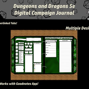 Dungeons and Dragons Digital Journal Goodnotes G Dragon, DnD Digital Downloads, DnD Character Sheet PDF, Gifts for Dungeon Masters, DnD Gift