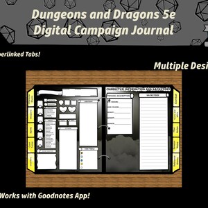 Dungeons and Dragons Digital Journal Goodnotes Light, DnD Digital Downloads, DnD Character Sheet PDF, Gifts for Dungeon Masters, DnD Gift