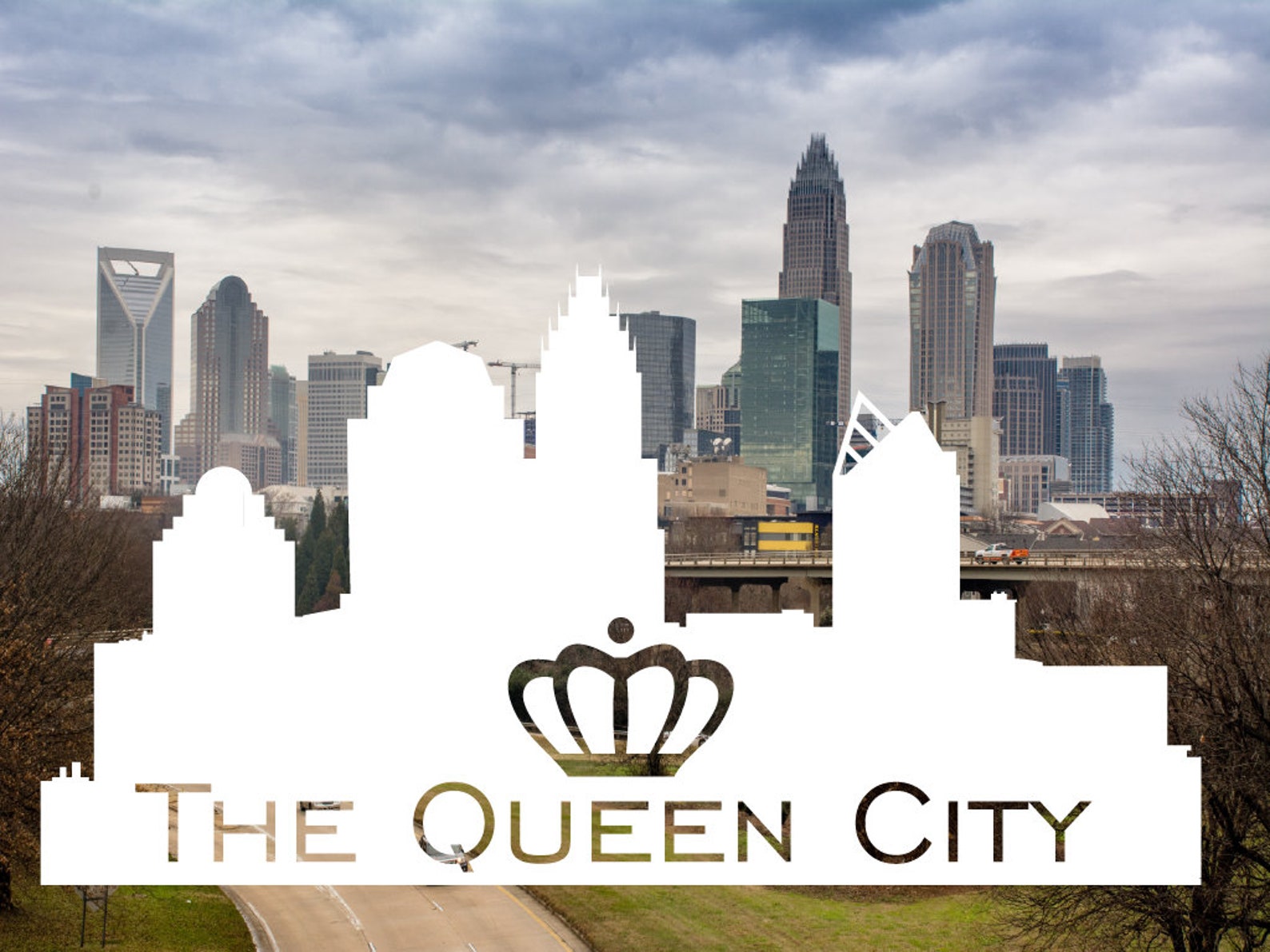 Charlotte Skyline Decal / the Queen City Vinyl / CLT Sticker / Etsy