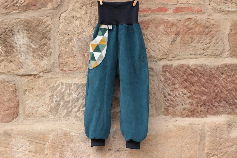 Feincord Pump Pants Petrol 74-164 Desired Size with Bag for Kids Boys /& Girls