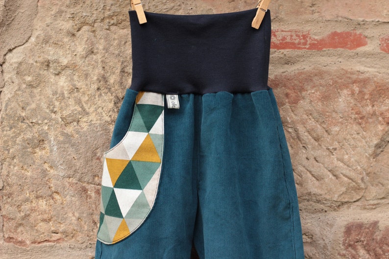 Feincord Pump Pants Petrol 74-164 Desired Size with Bag for Kids Boys /& Girls