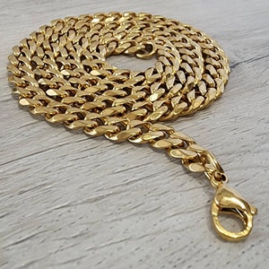 18K Gold / White Gold Plated Stainless Steel Cuban Chain (7mm / 10mm / 14mm) (20 or 24 Inches)