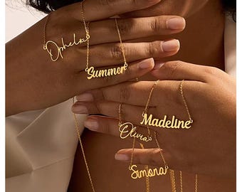 Benutzerdefinierte Name Edelstahl Anhänger Halskette mit Premium Kette