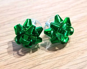 Christmas Gift Bow Stud Earrings