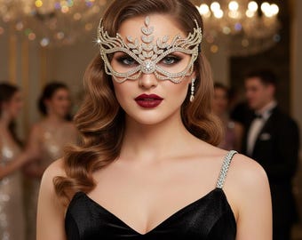 Crystal Rhinestone Masquerade Eye Mask