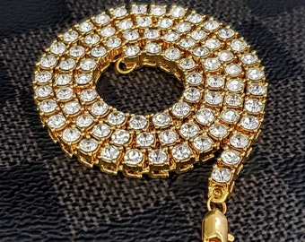 18K Vergoldete 5mm CZ Diamant Tennis Gliederkette