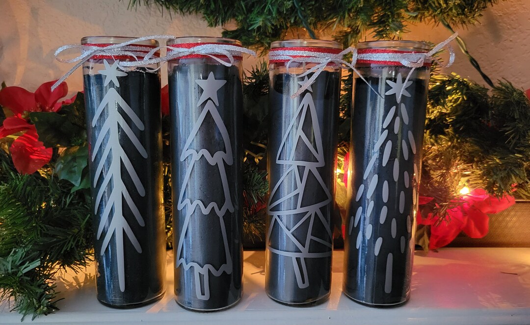 Black Unscented Christmas Prayer Candles Etsy