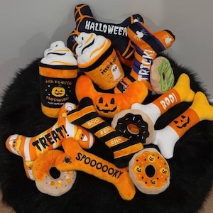 Halloween Plush Dog Toys, Halloween Dog Bone, Plush Halloween Toy, Dog Toy