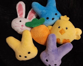 Bunny Peep Style Plush Dog Toy, Plush Toy, Easter Dog Toy, Plush Squeaky Toys