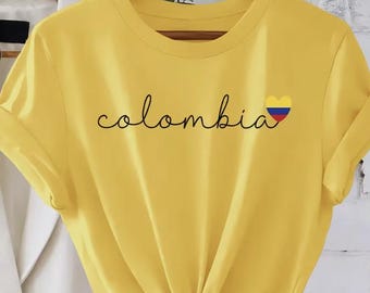 World Cup Colombian Shirt Soccer  Colombian with National Emblem, Round Neck
