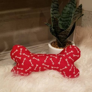 Valentine&#39;s Day Bone Toy, Fish Dog Squeaky Toy , Dog Toys, Dog Bone, Stuffed Dog Toy, Dog Toy w/Squeaker, Toy, Stuffed Bone, Handmade