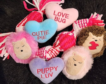 Valentines hedgehogdog Toys, Dog Toys, Heart Plushie Dog Toys, Dog Plush Toys