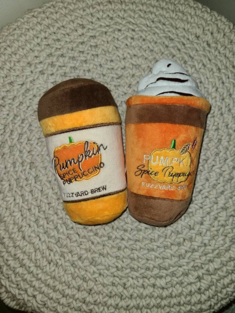 Puppuccino spice eggnog plush squeaky toy Puppuccino dog toy Etsy