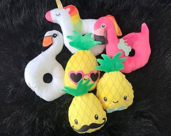 Summer Dog Toy, Sloth and Pinapple Summer Dog Toys, Dog Toys, Plush Toys