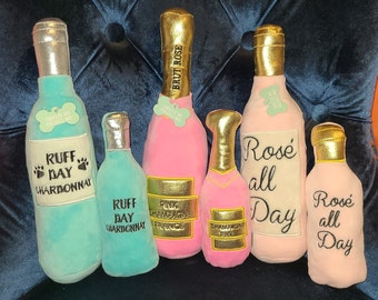 Pup, Chardonnay and Champagn Plush Squeaky toy, Dog Toy