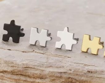 Puzzle Shaped Stud Earrings for Autism