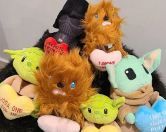 Love Darth Vader, Yoda, Chewbacca & Young Yoda Plush Dog Toys with Squeakers