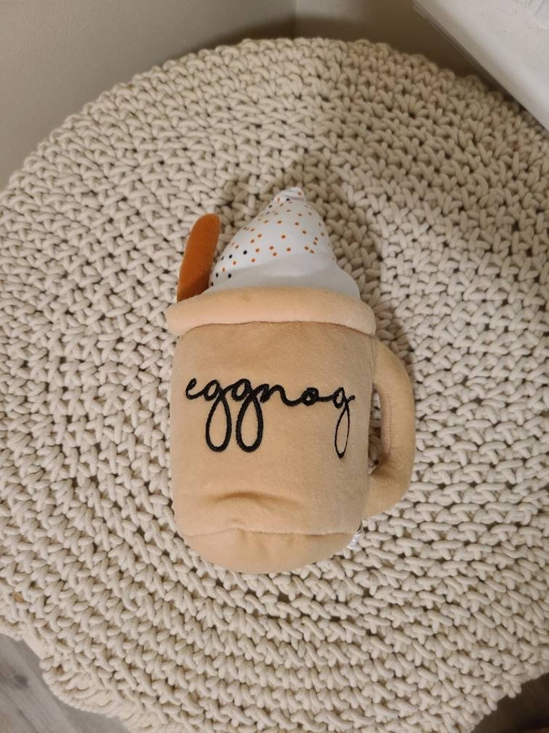 Puppuccino spice eggnog plush squeaky toy Puppuccino dog toy Etsy
