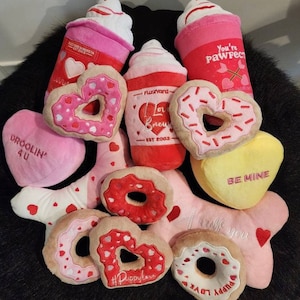 Valentine's Plush Puppuccino w/ Squeaker  Dog Toy, Dog toys, plush toys, Valentine Day Donuts,