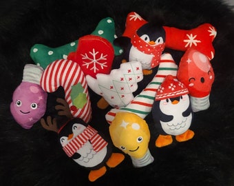 Christmas Plush Dog Toys, Stocking Stuffers, Dog Toys, Small Dog Toys,