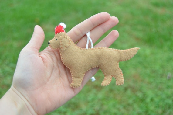 Felt Golden Retriever Ornament Golden Retriever Lover Golden Etsy