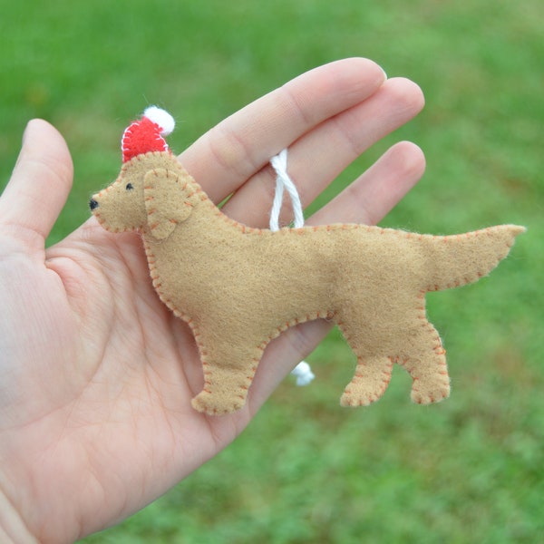 Felt Golden Retriever Ornament Golden Retriever Lover Golden Retriever Gift Golden Retriever Puppy Chistmas Golden Retriever Santa