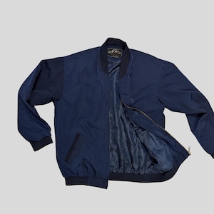 Vintage Bomber Jacket Blouson Men Size L Navy