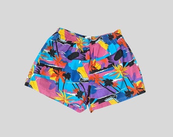 Vintage Badehose bunt Gr. 48 (S) - 80s Retro Surf Swim Trunks