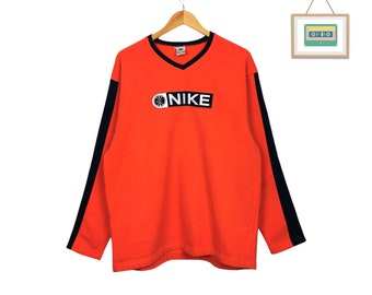 Nike 90er Vintage Sweatshirt M-L orange Logo Stickerei