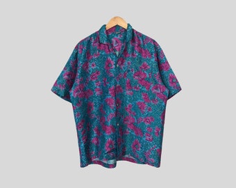 Vintage Thai Silk Seidenhemd Gr. L Herren (XL Frauen): Zeitlose Eleganz aus den 80er/90er Jahren