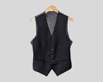 Exquisite 50s vintage wool vest size 46 black matt