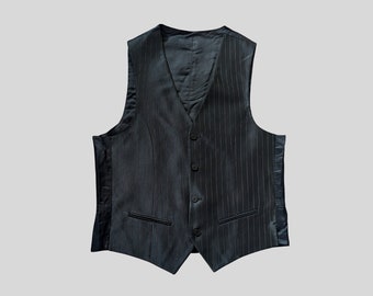 Pinstripe vintage wool vest size 48 - 50s 60s suit vest