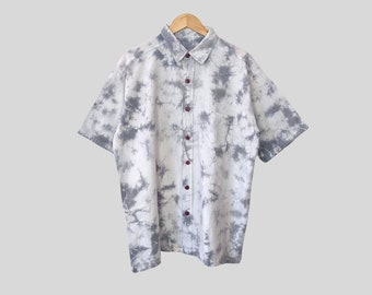 Talla de camisa de manga corta vintage Tie Dye Camisas de algodón